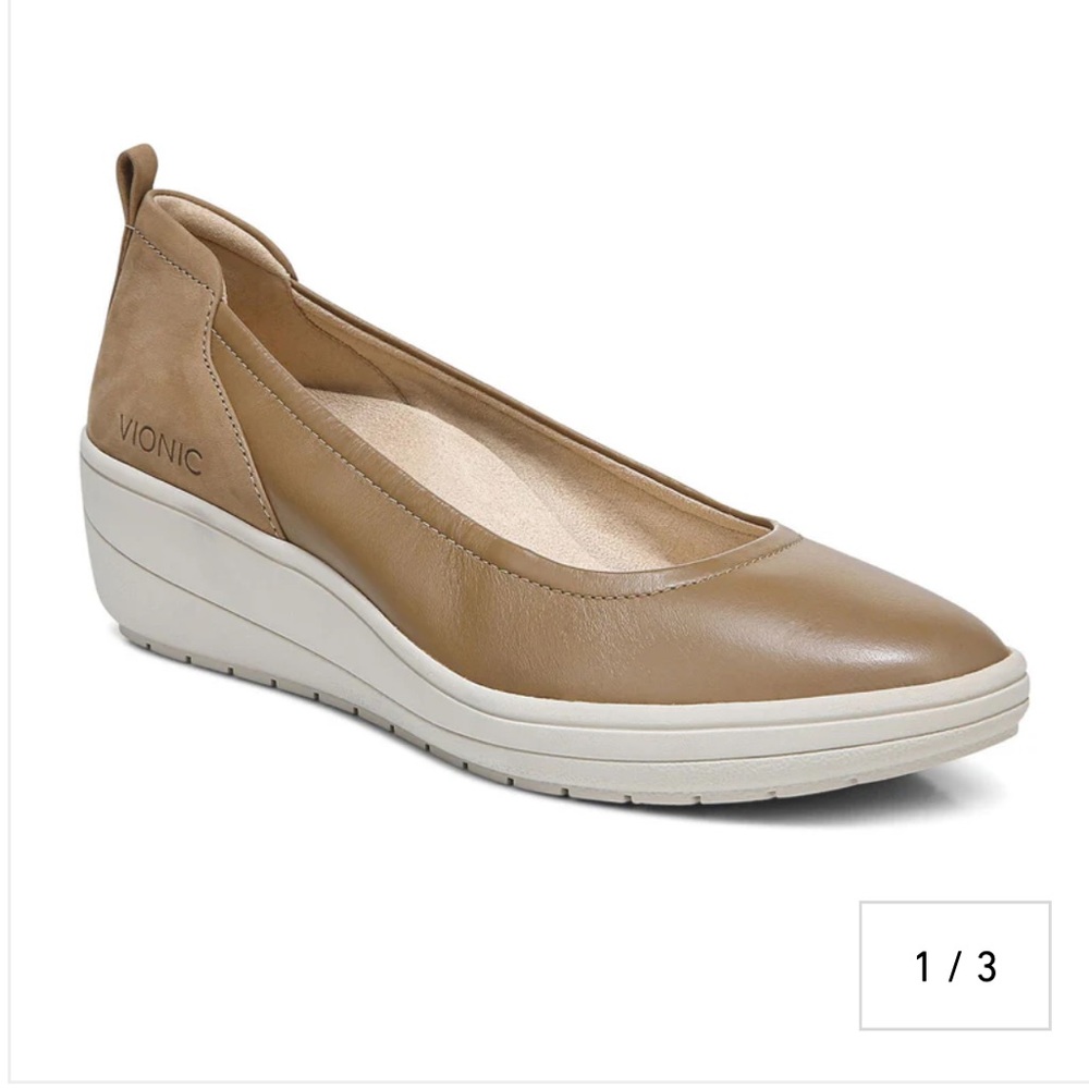 Vionic Tan Comfortable Slip-On Flats